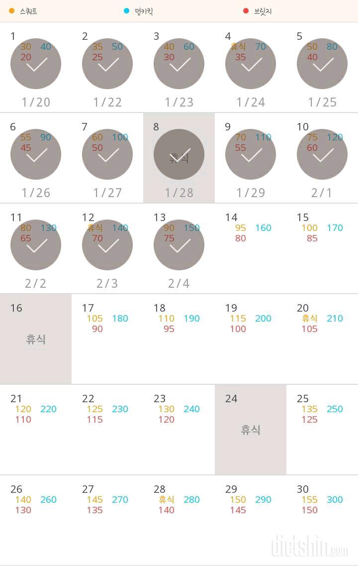 30일 애플힙 13일차 성공!