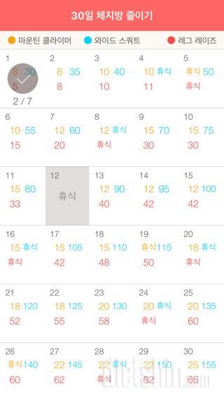 30일 체지방 줄이기 1일차 성공!