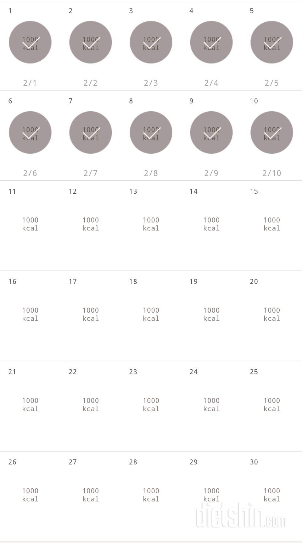 30일 1,000kcal 식단 10일차 성공!