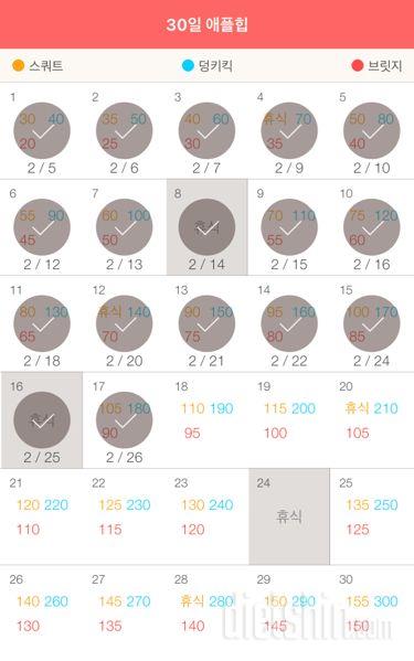 30일 애플힙 47일차 성공!