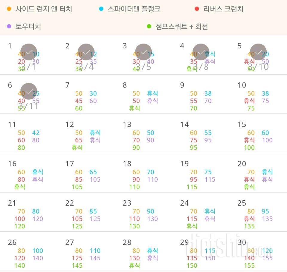 30일 전신운동  6일차 성공!