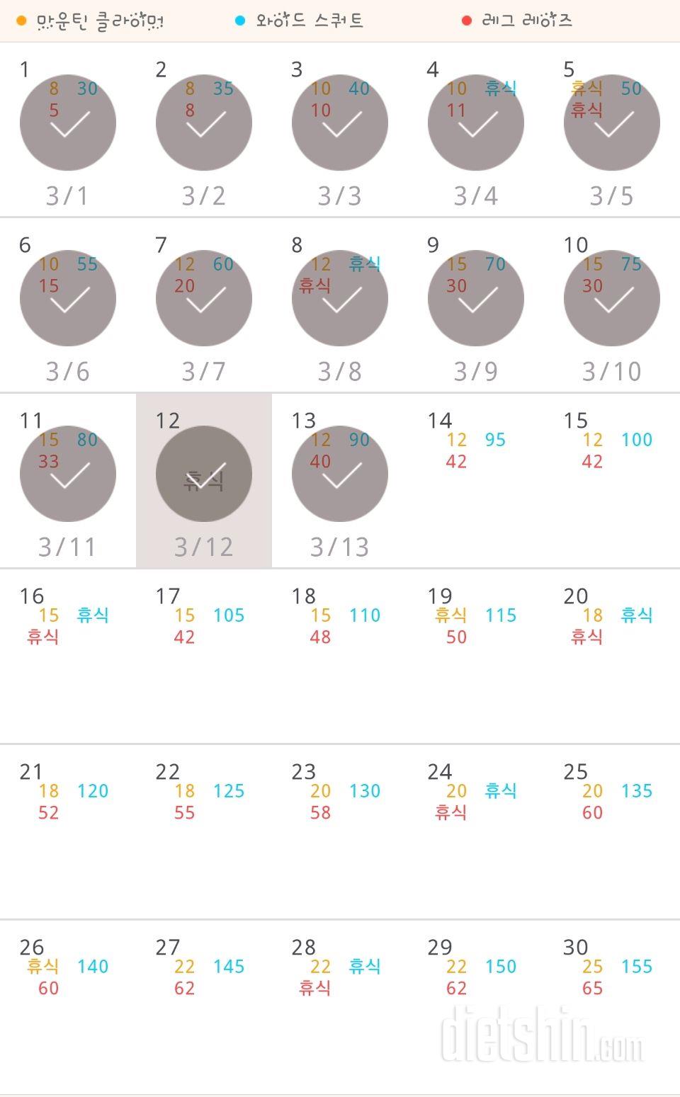 30일 체지방 줄이기 13일차 성공!