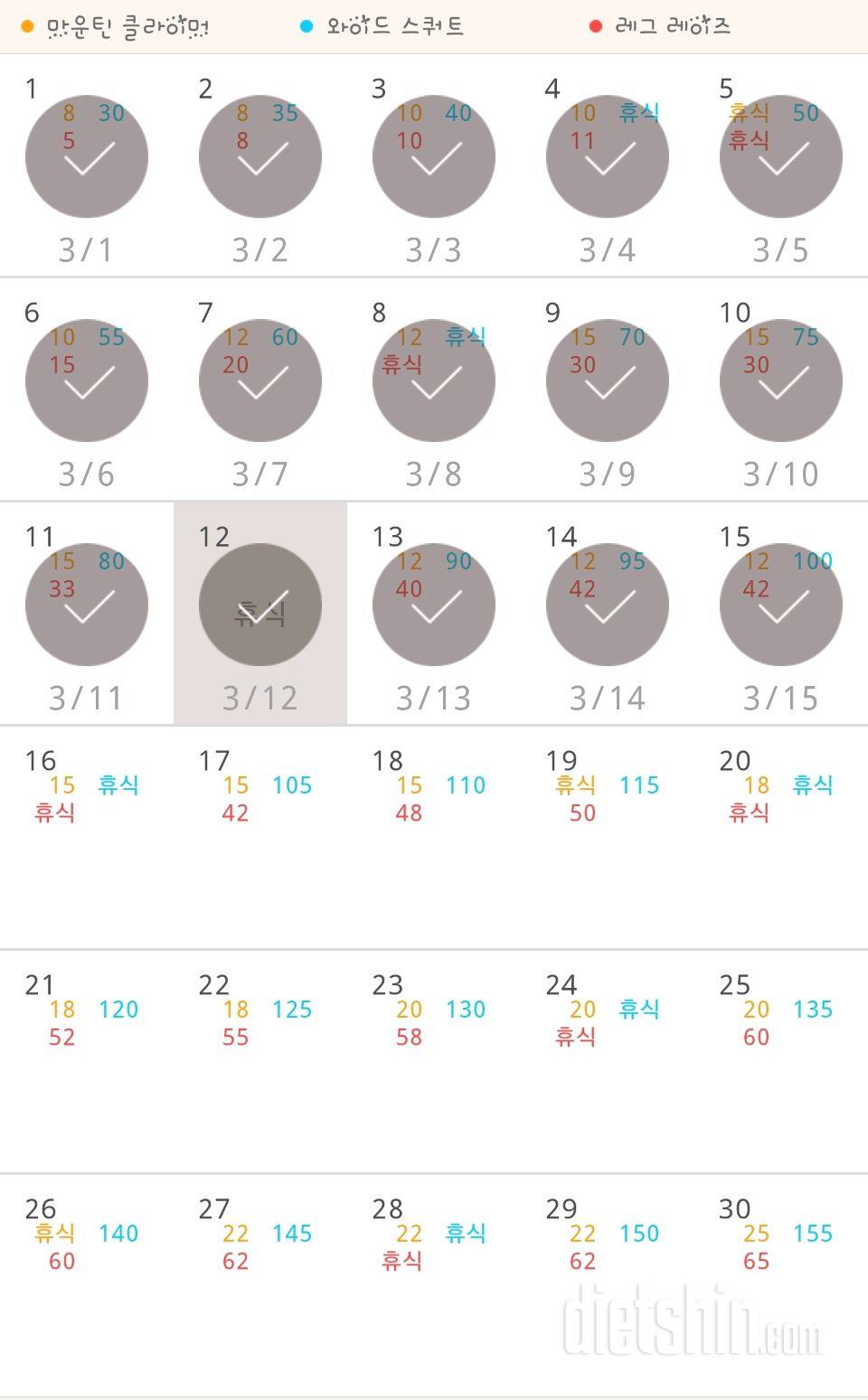 30일 체지방 줄이기 15일차 성공!