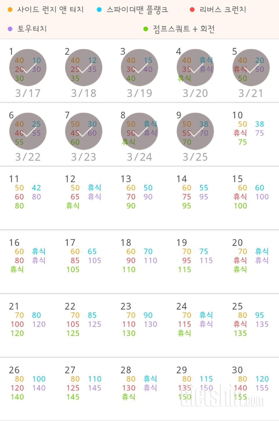 30일 전신운동  129일차 성공!