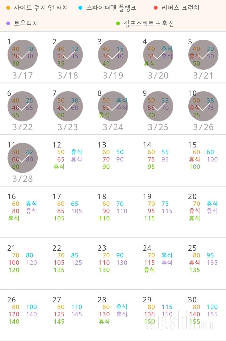 30일 전신운동  131일차 성공!