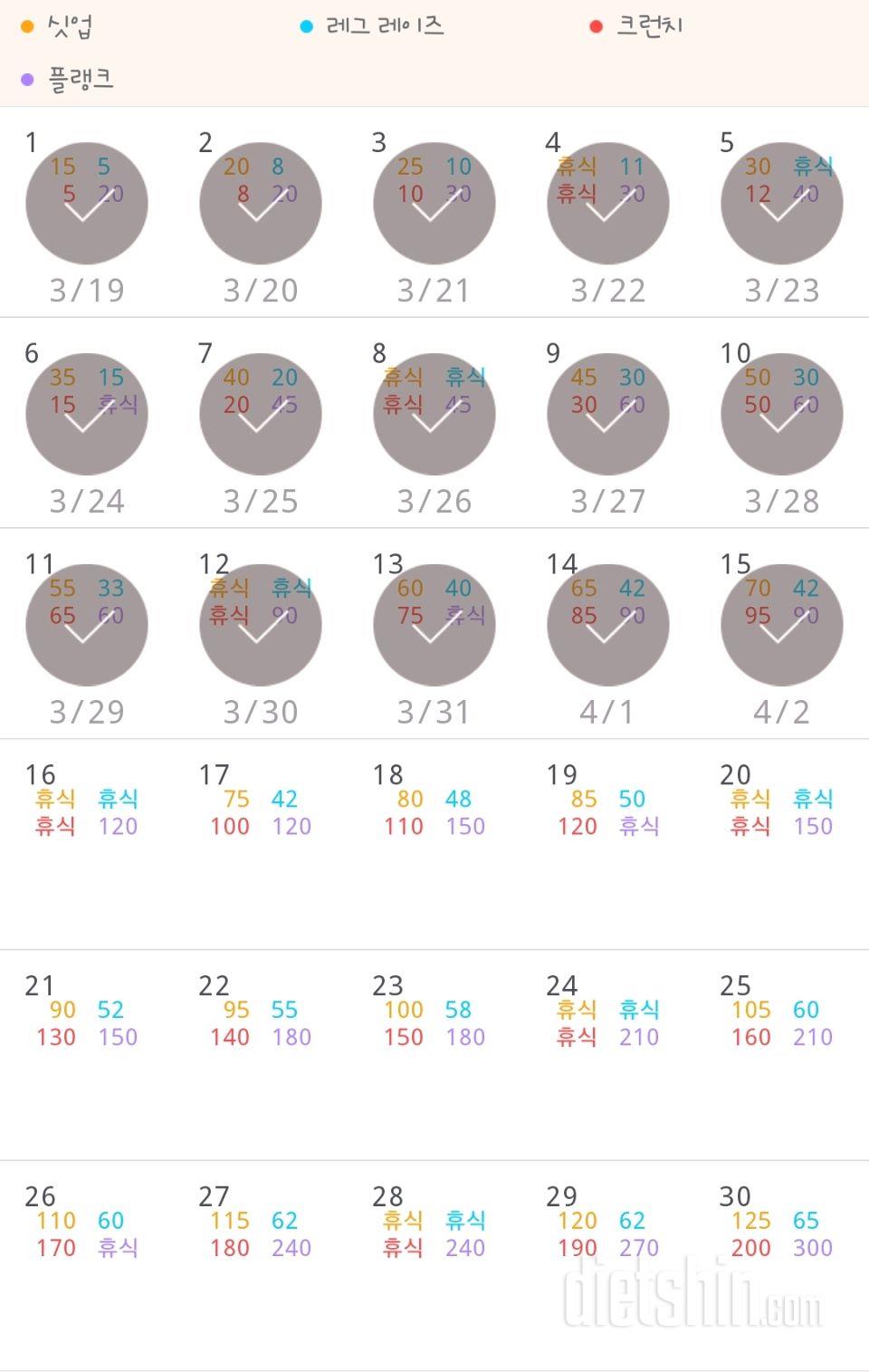 30일 복근 만들기 45일차 성공!