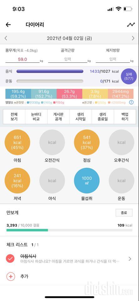 오늘부터 다이어트 시작이라 결심했었는데....