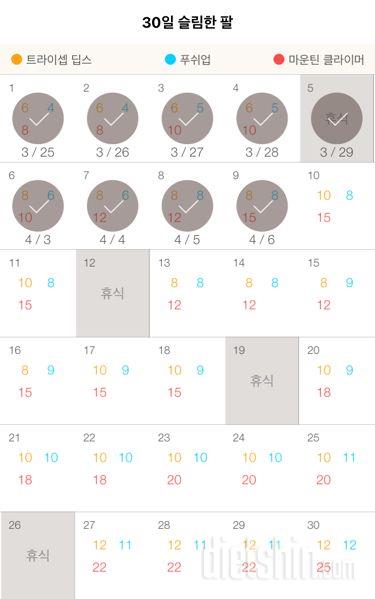 30일 슬림한 팔 9일차 성공!