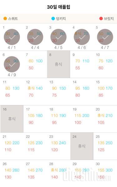 30일 애플힙 6일차 성공!