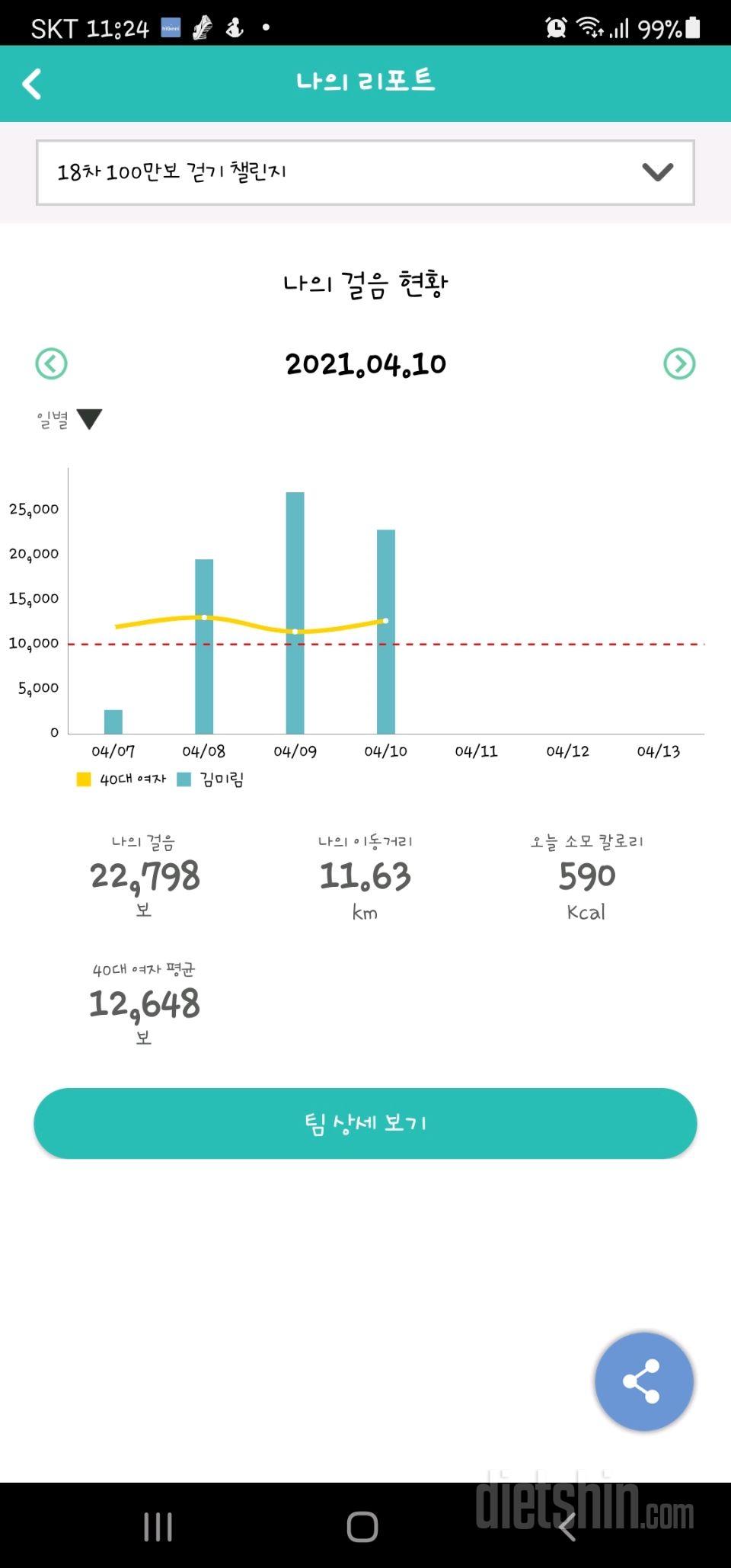 30일 만보 걷기 1043일차 성공!