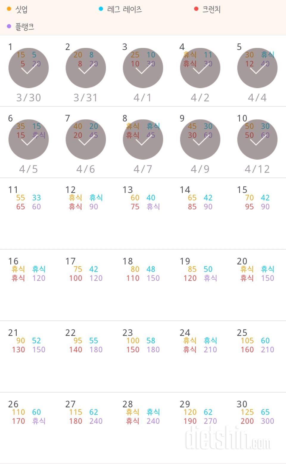 30일 복근 만들기 10일차 성공!