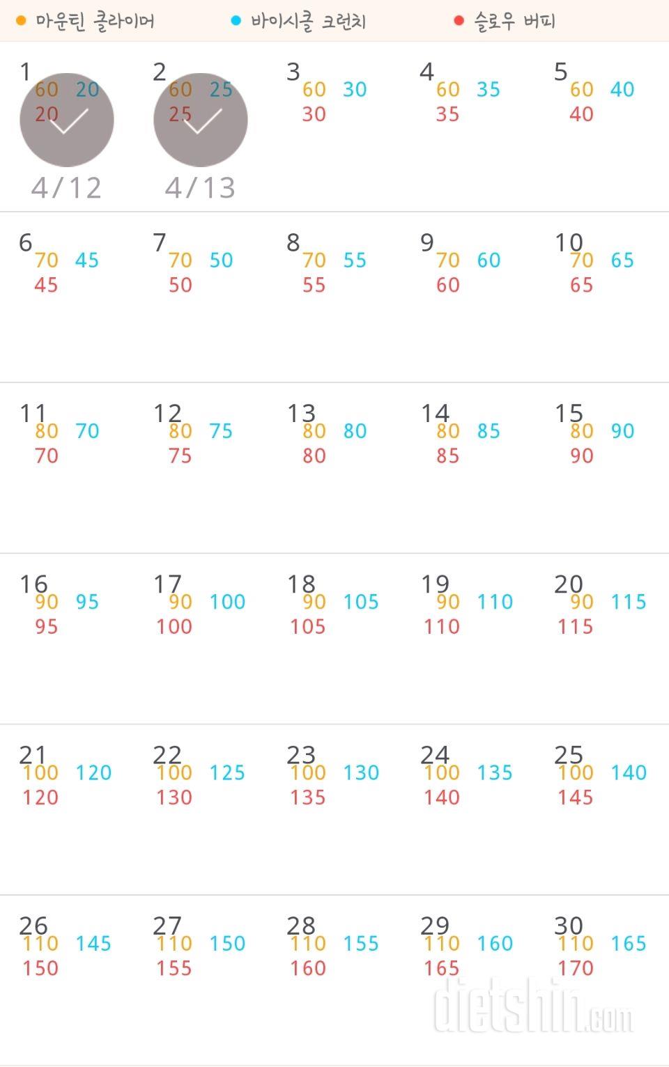 30일 유산소 운동 2일차 성공!