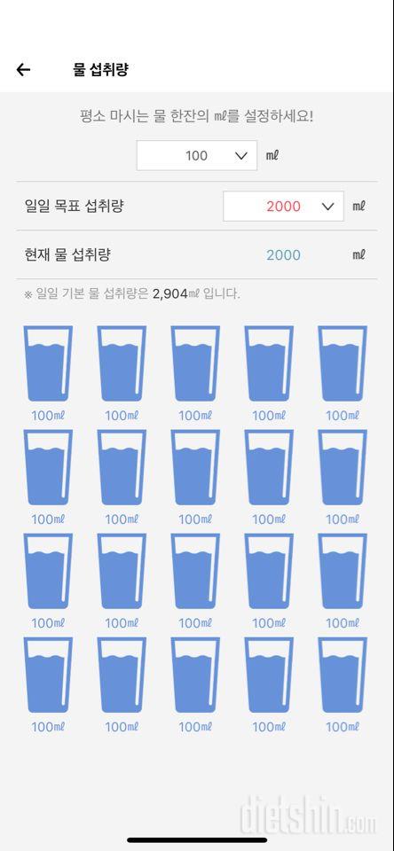 30일 하루 2L 물마시기 17일차 성공!