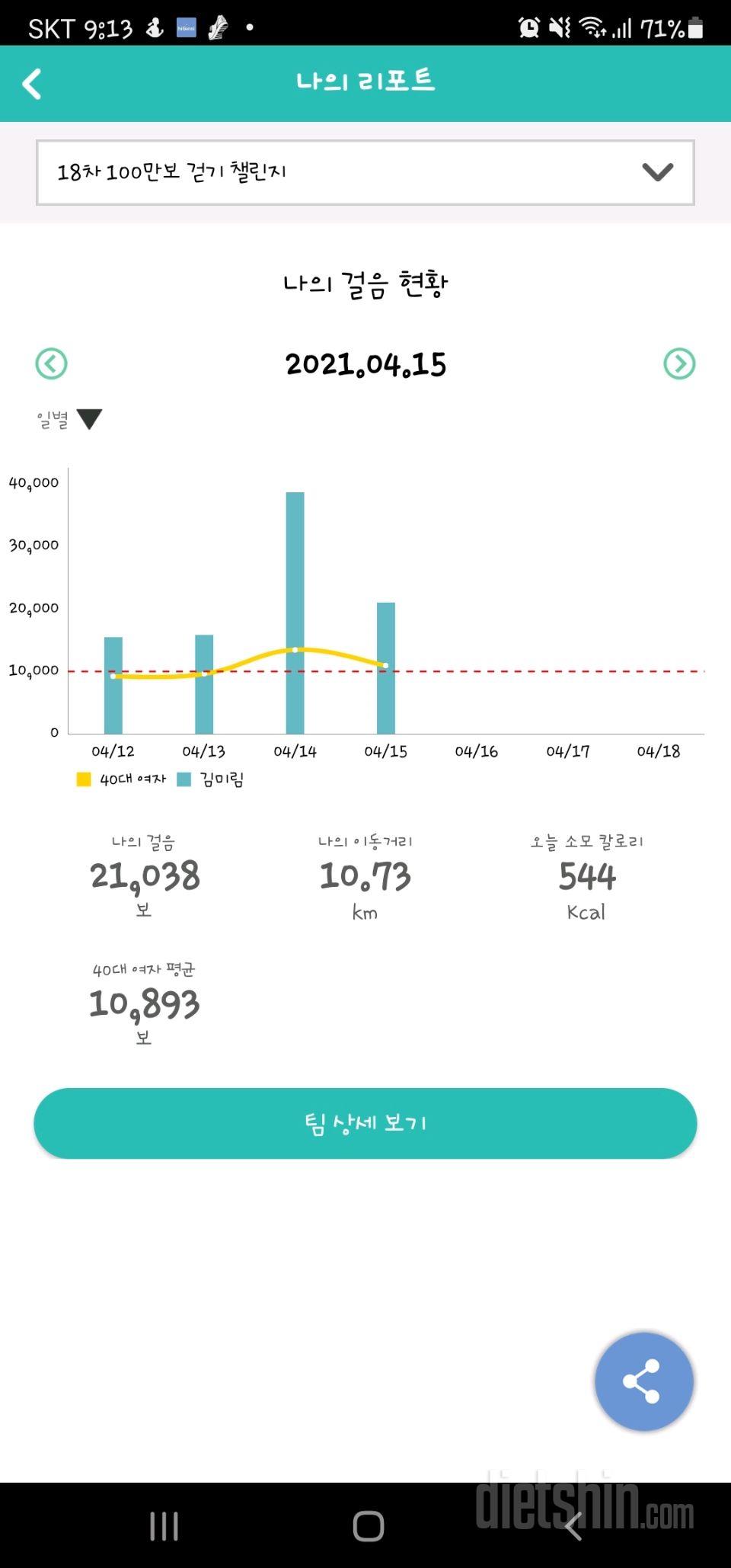 30일 만보 걷기 1048일차 성공!