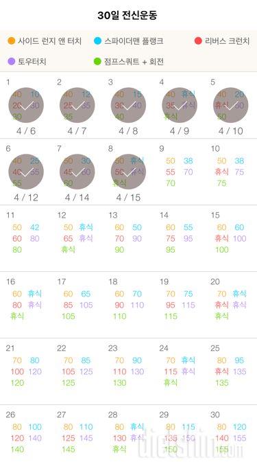 30일 전신운동  8일차 성공!