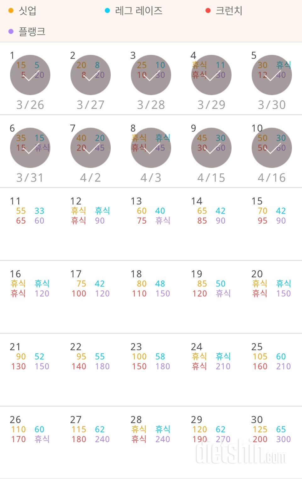 30일 복근 만들기 10일차 성공!