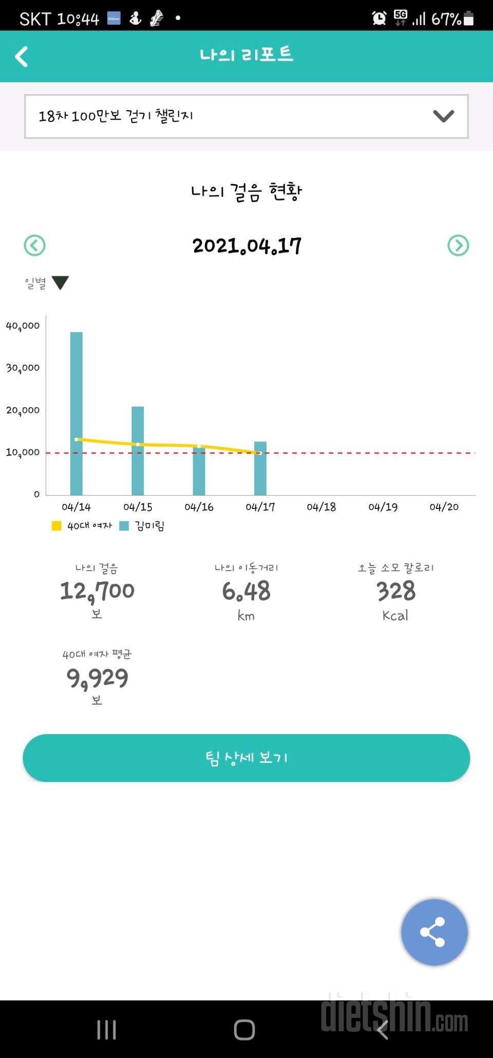 30일 만보 걷기 1050일차 성공!