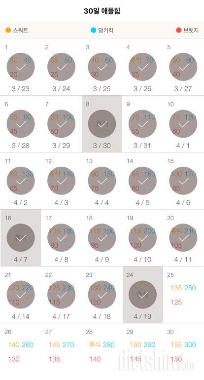 30일 애플힙 54일차 성공!