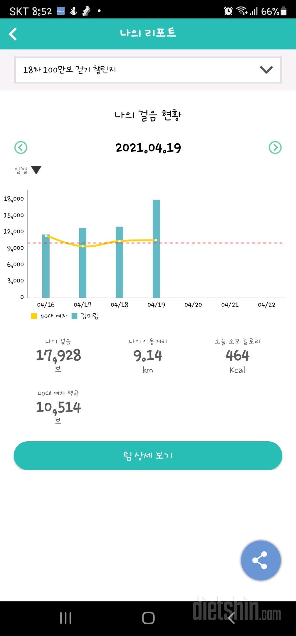 30일 만보 걷기 1052일차 성공!