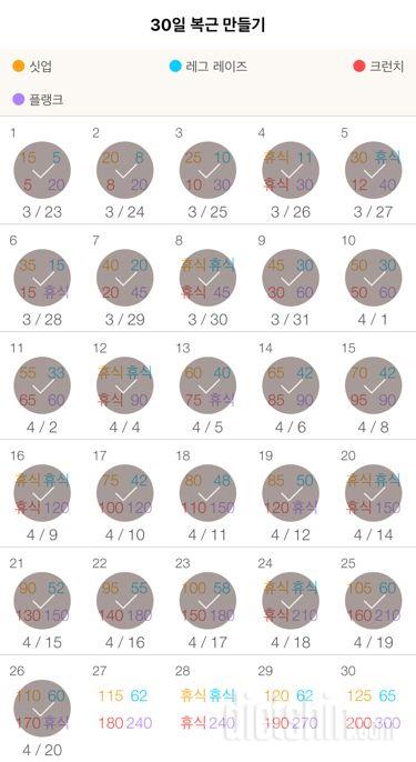 30일 복근 만들기 26일차 성공!