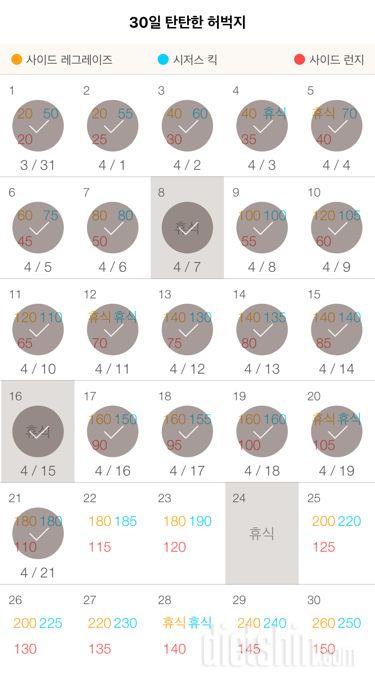 30일 탄탄한 허벅지 21일차 성공!