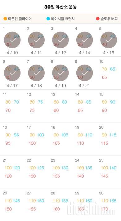 30일 유산소 운동 9일차 성공!