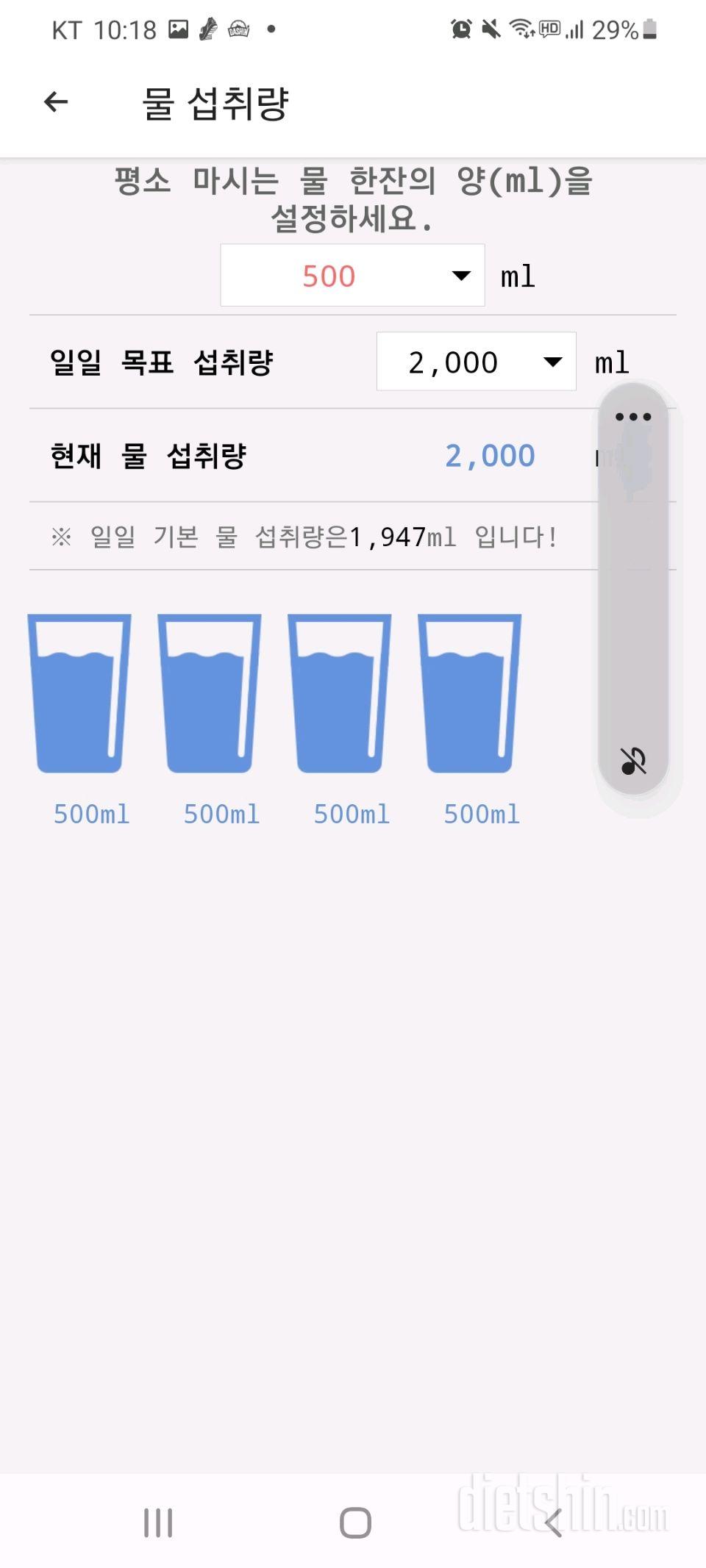 30일 하루 2L 물마시기 2일차 성공!