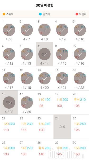 30일 애플힙 17일차 성공!