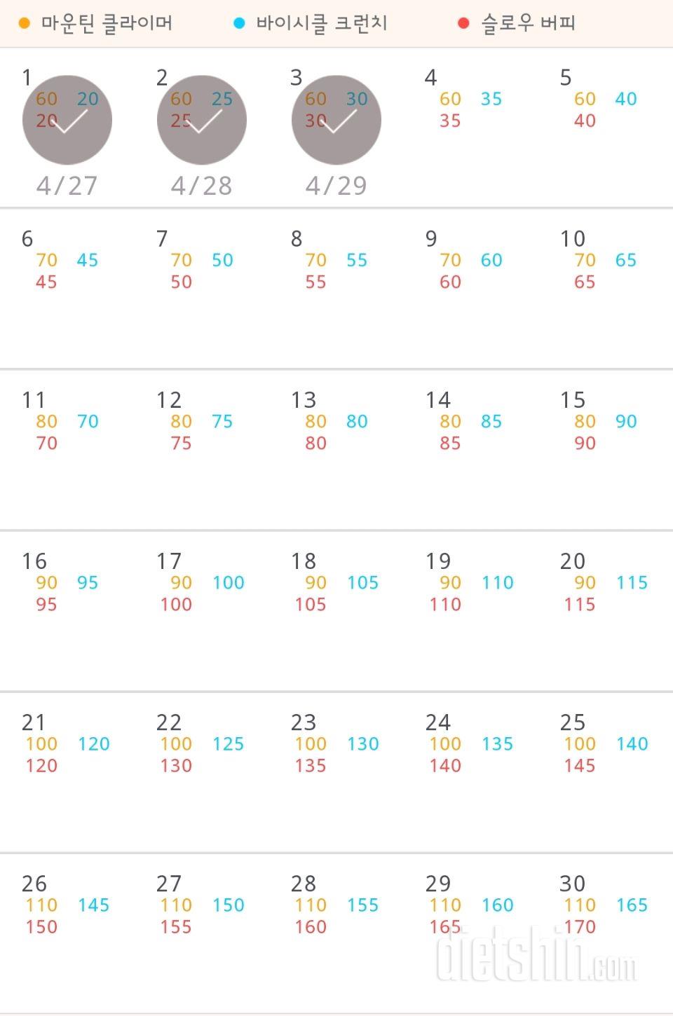 30일 유산소 운동 3일차 성공!