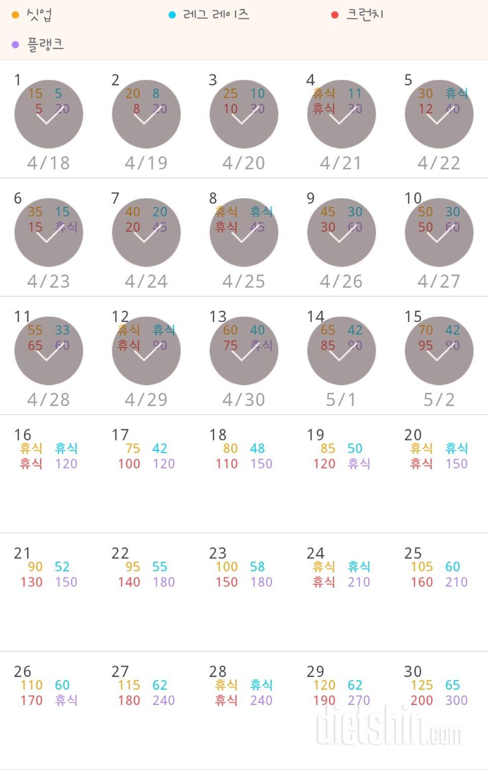 30일 복근 만들기 75일차 성공!