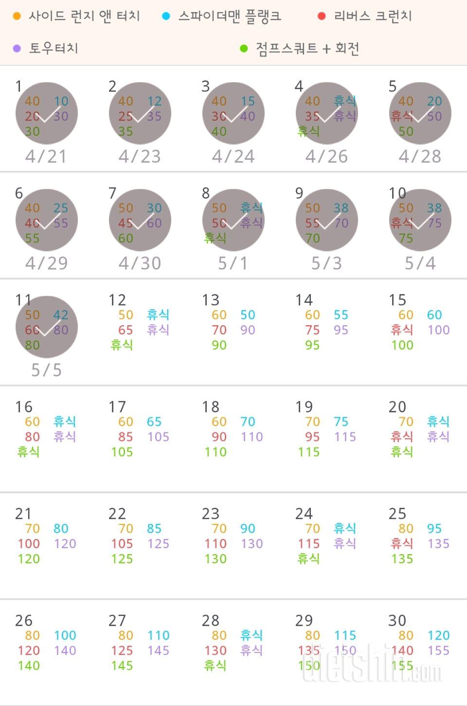 30일 전신운동  161일차 성공!