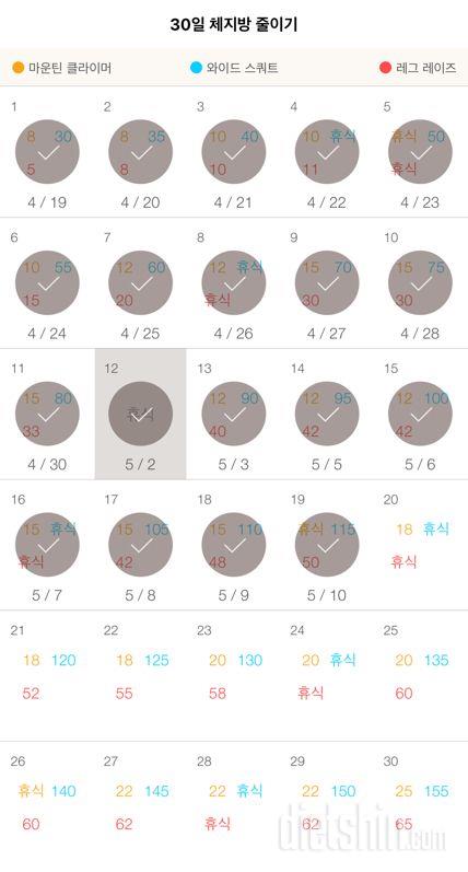 30일 체지방 줄이기 19일차 성공!