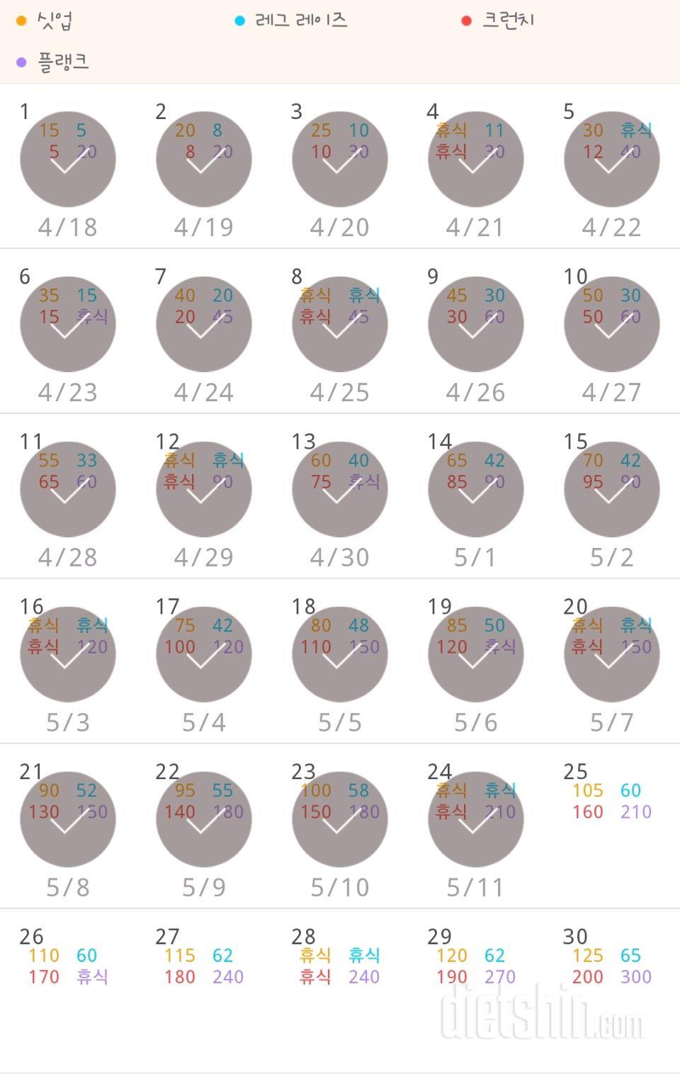 30일 복근 만들기 84일차 성공!