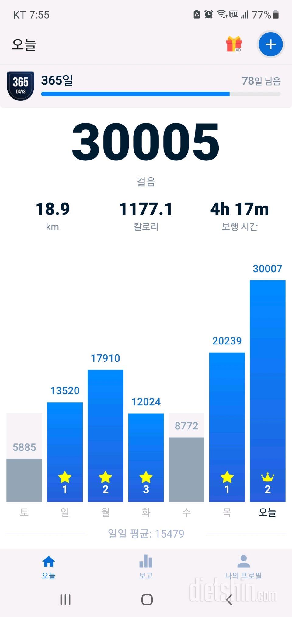 30일 만보 걷기 4일차 성공!