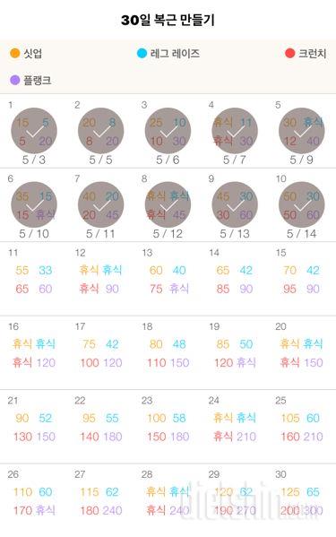 30일 복근 만들기 10일차 성공!