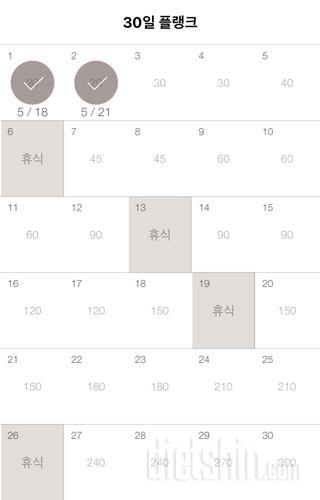 30일 플랭크 2일차 성공!