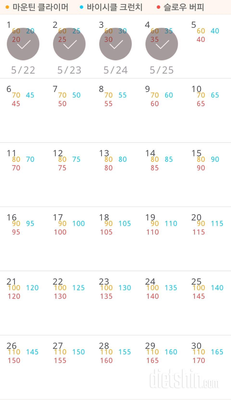 30일 유산소 운동 4일차 성공!