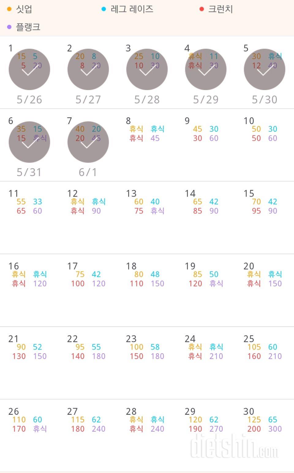 30일 복근 만들기 37일차 성공!