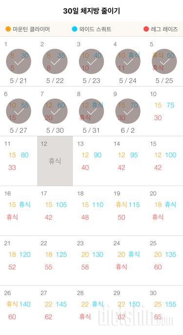 30일 체지방 줄이기 9일차 성공!