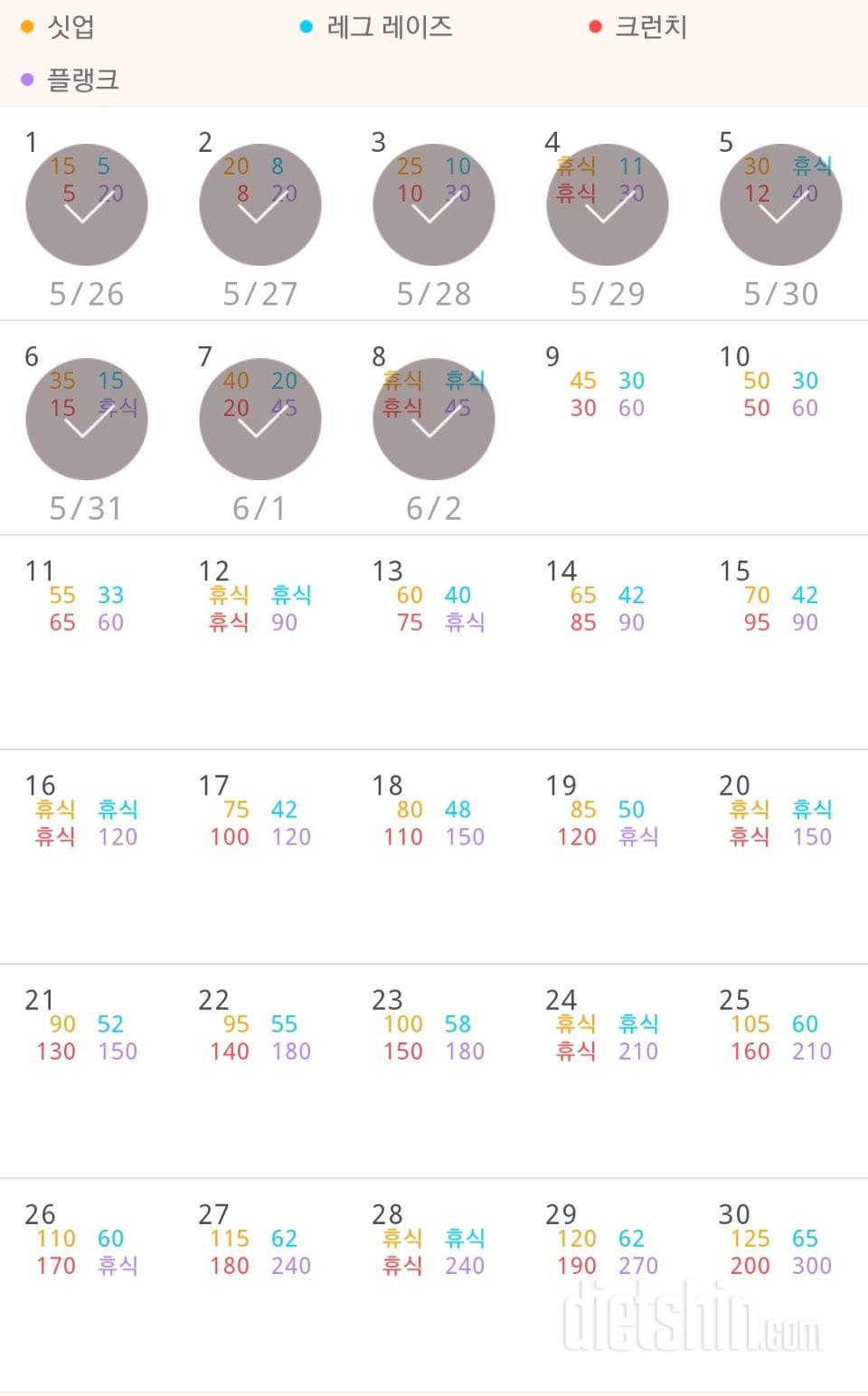 30일 복근 만들기 38일차 성공!