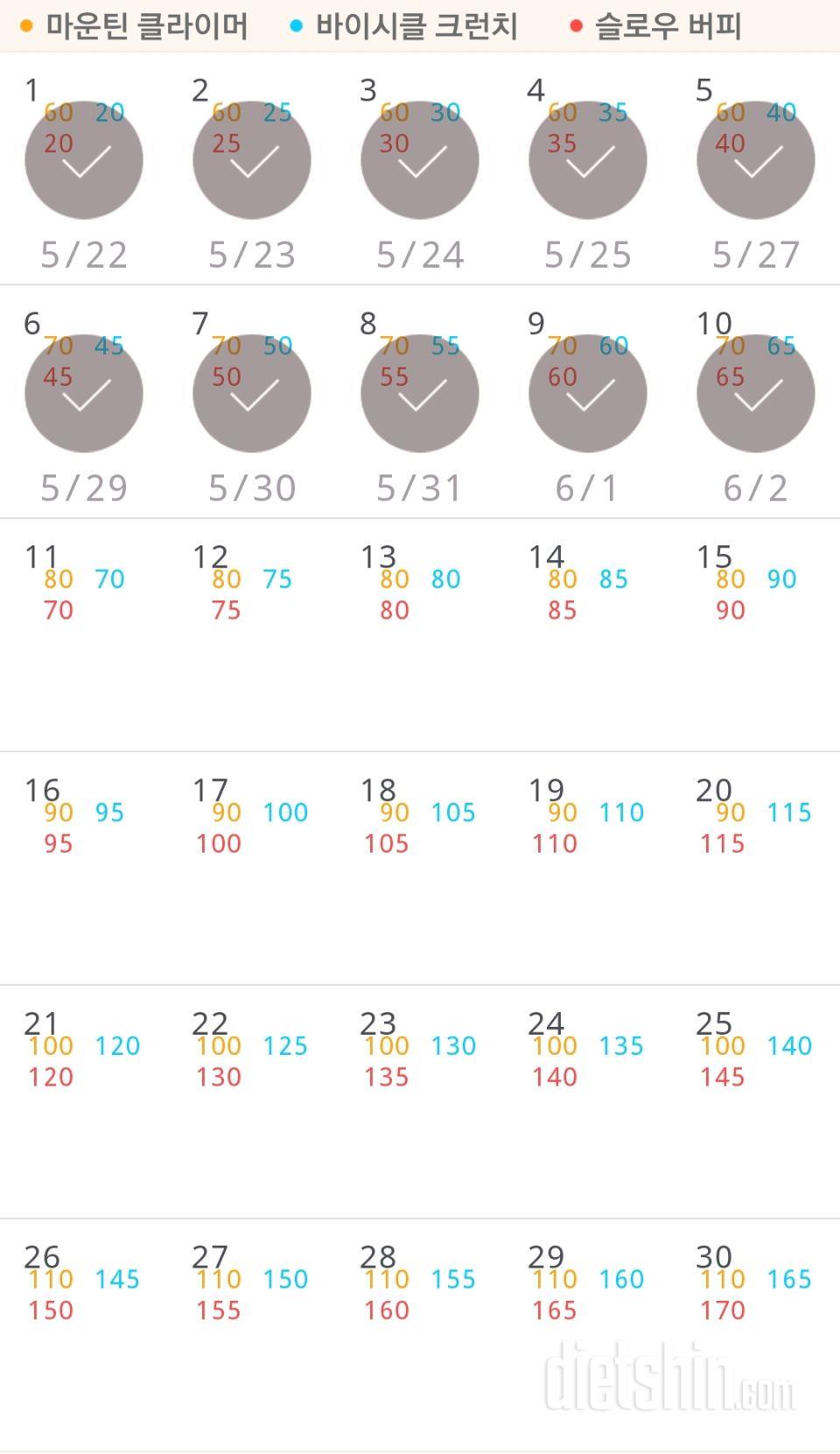 30일 유산소 운동 10일차 성공!