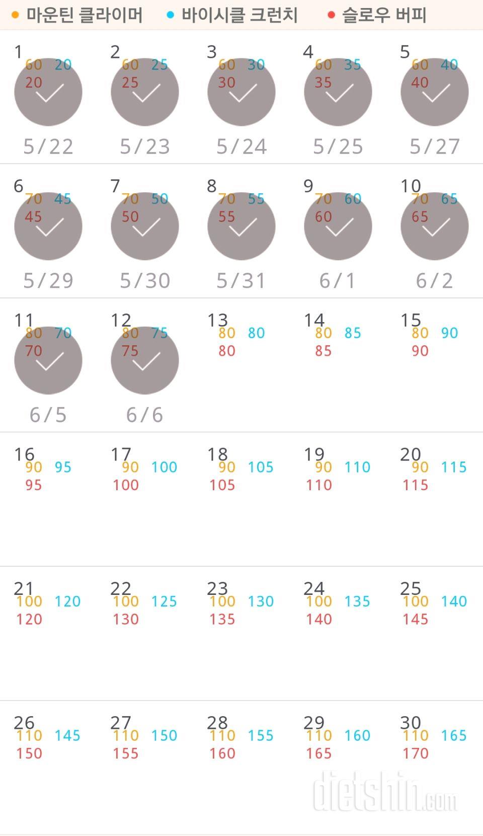 30일 유산소 운동 12일차 성공!