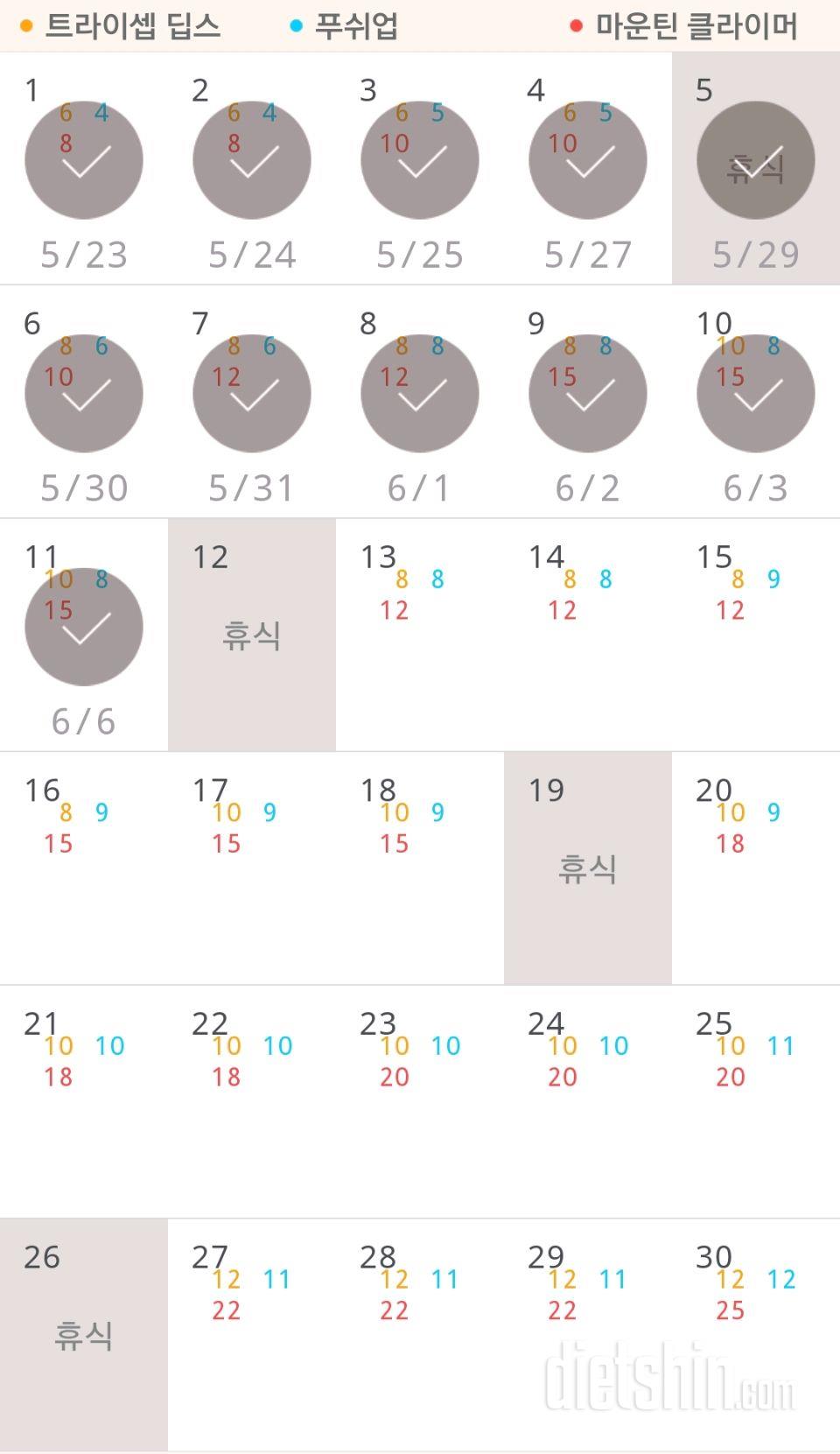 30일 슬림한 팔 11일차 성공!