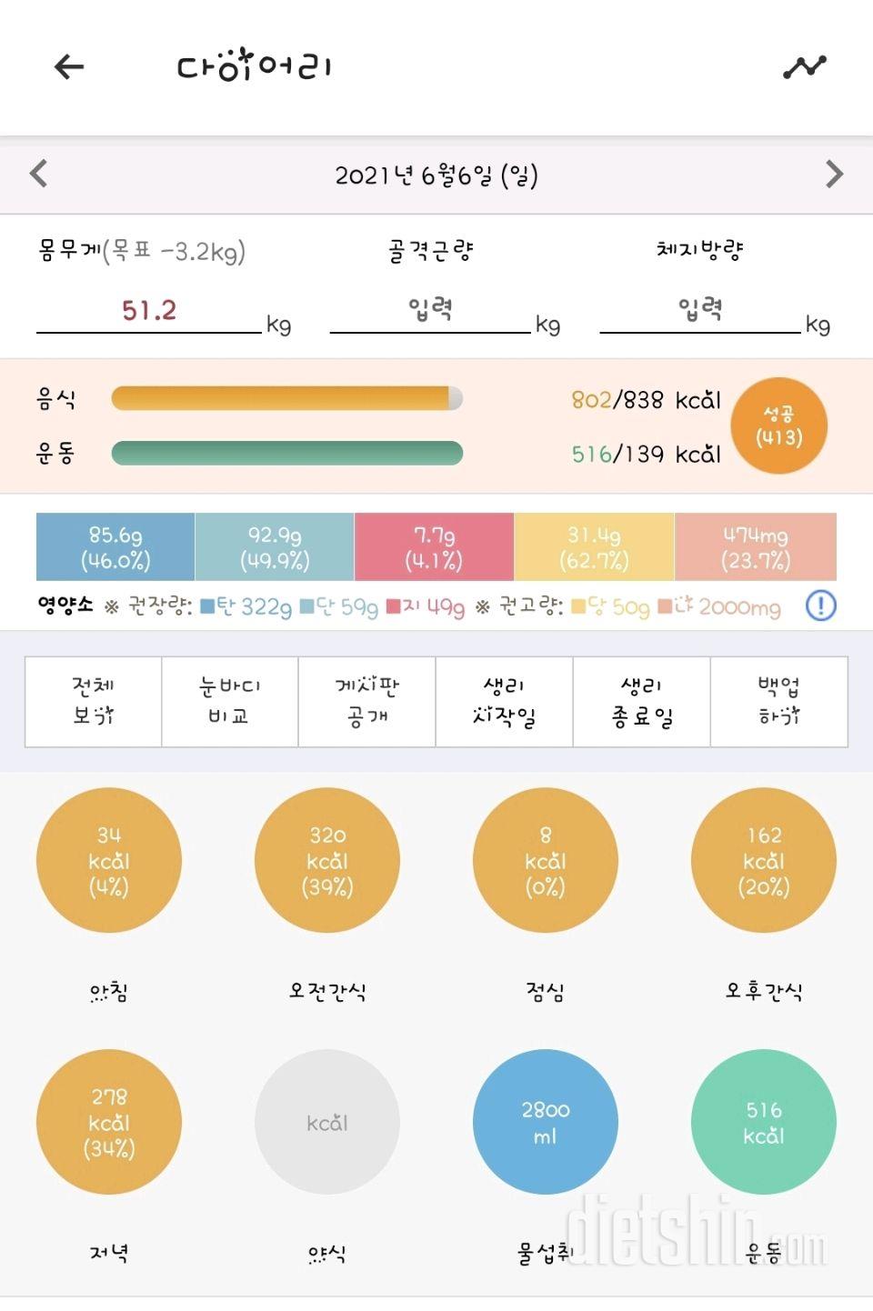 30일 1,000kcal 식단 20일차 성공!