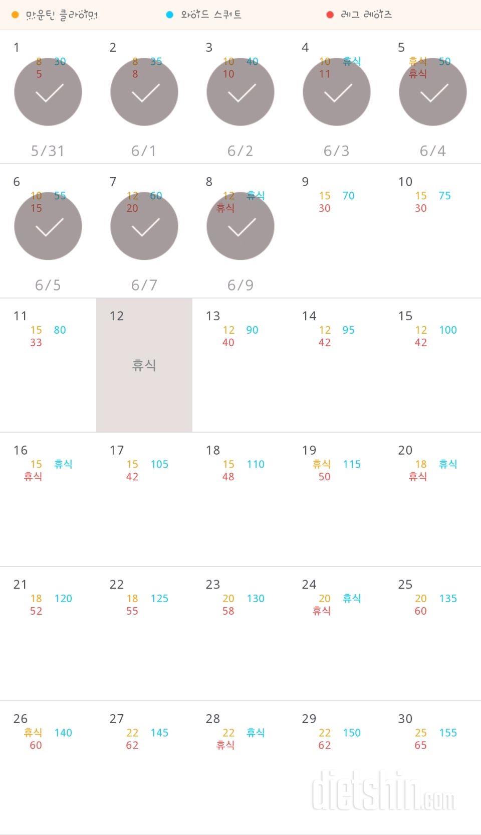 30일 체지방 줄이기 8일차 성공!