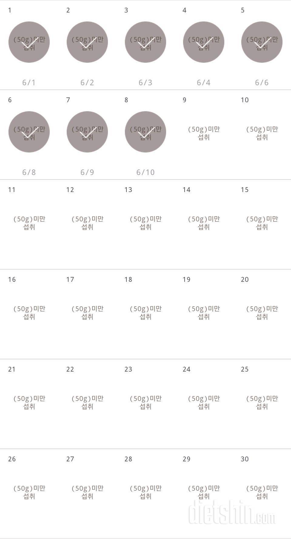 30일 당줄이기 8일차 성공!