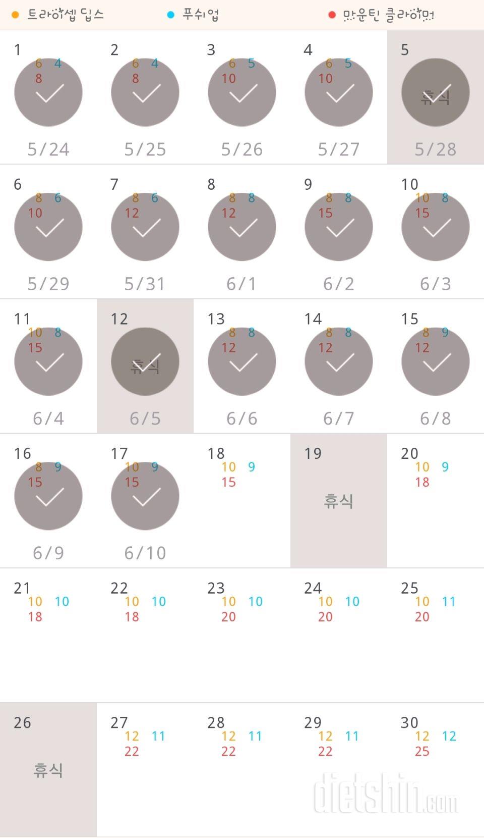 30일 슬림한 팔 17일차 성공!