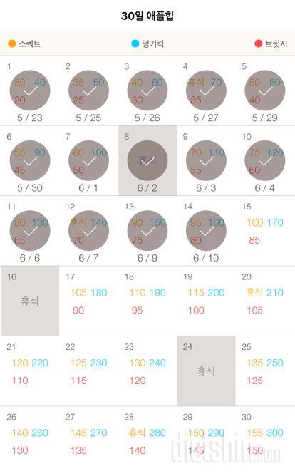 30일 애플힙 14일차 성공!