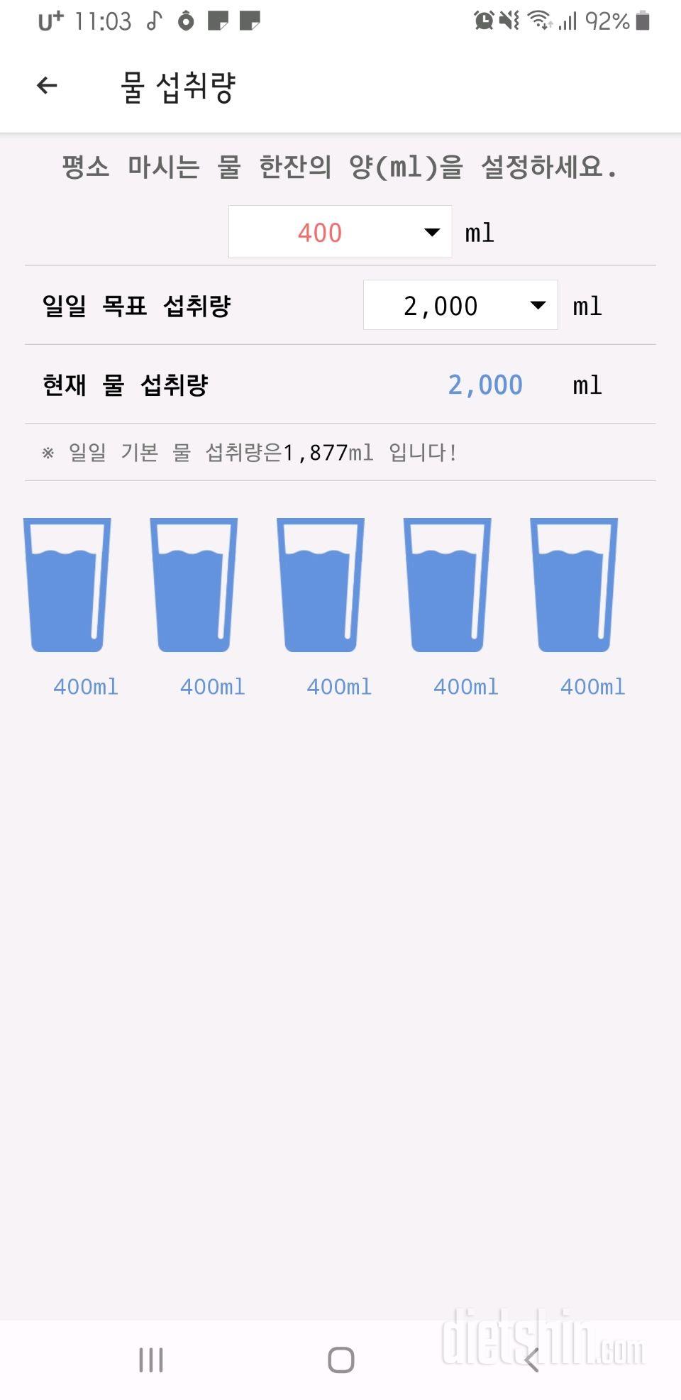 30일 하루 2L 물마시기 31일차 성공!