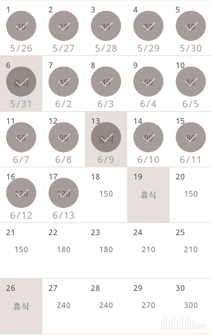 30일 플랭크 17일차 성공!